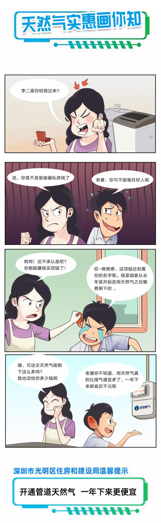 四格漫画|更划算!天然气经济实惠画你知