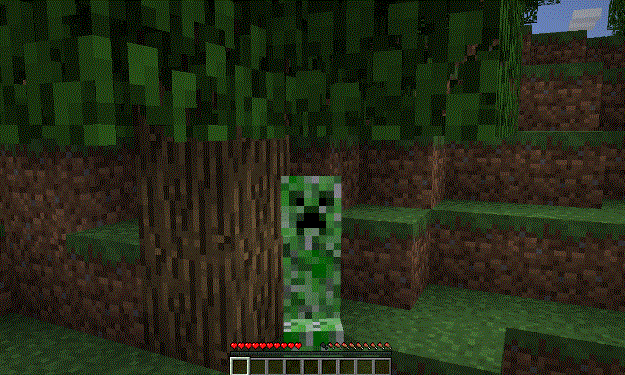 minecraft变身"苦力怕"生存日常,没有手该怎么撸树?么