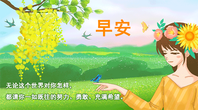美好的一天开始了!早安～太阳冉冉升起,清风柔柔吹起.