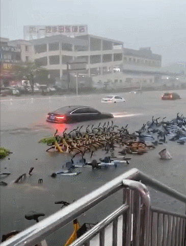 今晚东莞突下大暴雨水浸图片很震撼