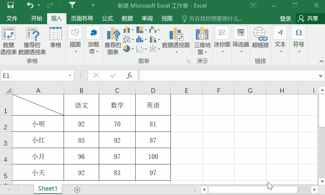 先在a1单元格内插入一条斜线,接着插入一个文本框,将文本框的 形状