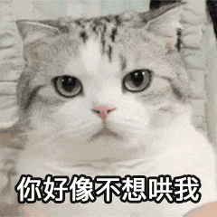 表情包:"你好像不想哄我"
