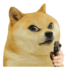 表情包|神烦柴犬拿枪表情包_腾讯新闻