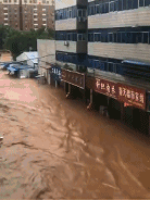 和讯网记者7月21日凌晨在镇区走访发现,洪水已经退去,但路面上堆满了