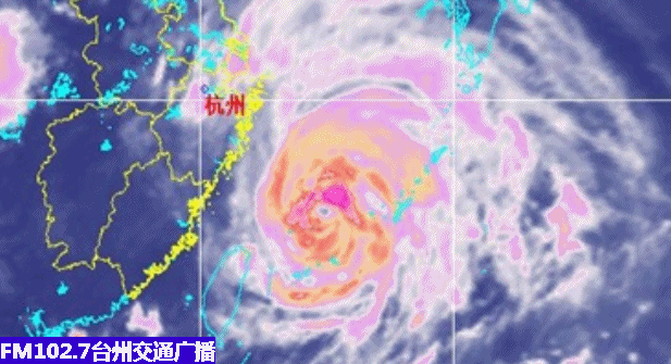 今天台风"烟花"气象云图 风圈范围已开始严重影响浙江