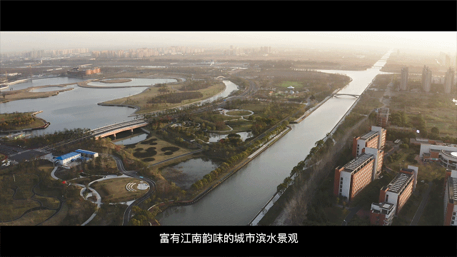 富有江南韵味的城市滨水景观"十字水街,是奉贤文化积淀的历史见证