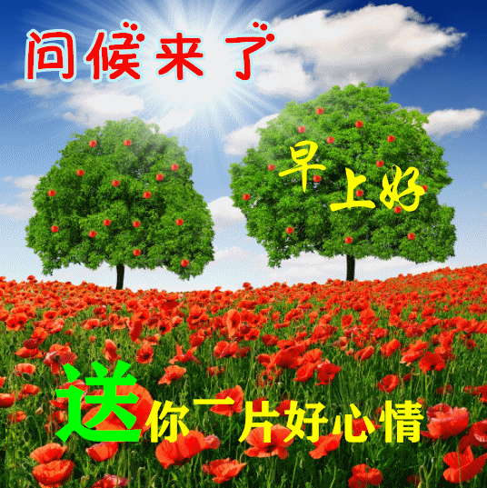 情谊暖暖的早上好动态祝福图片 注意保暖的早安动态