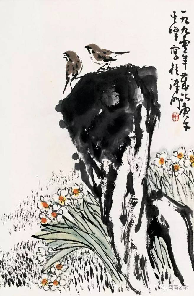 现当代名家:孙其峰玉兰,水仙作品欣赏
