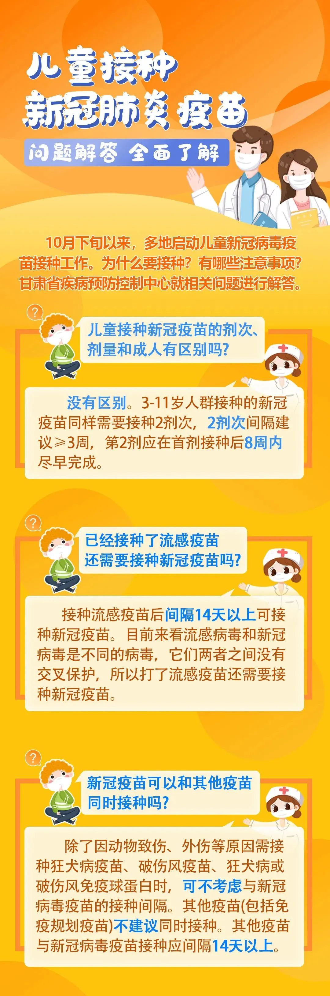一图解决儿童接种新冠疫苗的这些问题