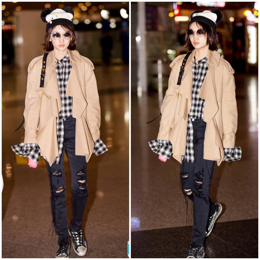 佟丽娅穿的风衣_佟丽娅穿高跟鞋的图片