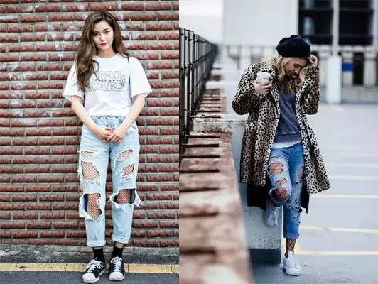 都知道渔网袜很火吧 杨幂又把它穿到了手臂上