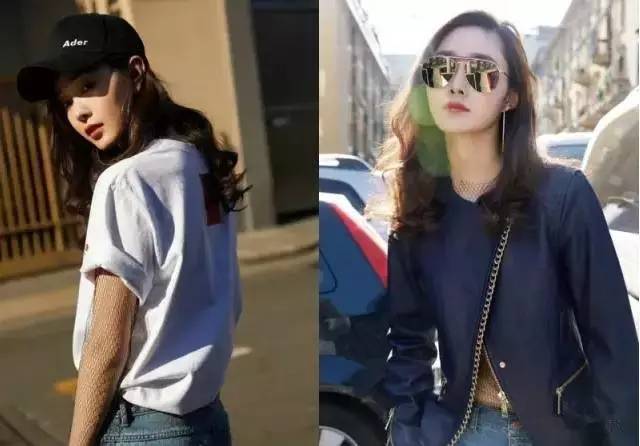 都知道渔网袜很火吧 杨幂又把它穿到了手臂上