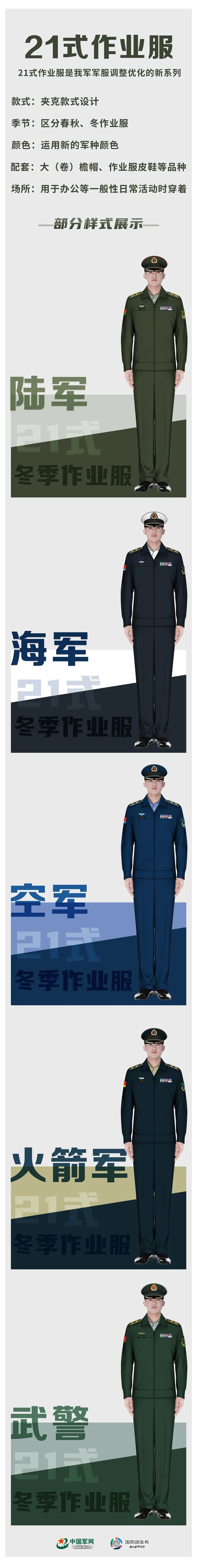 21式作训服和作业服啥样来看看