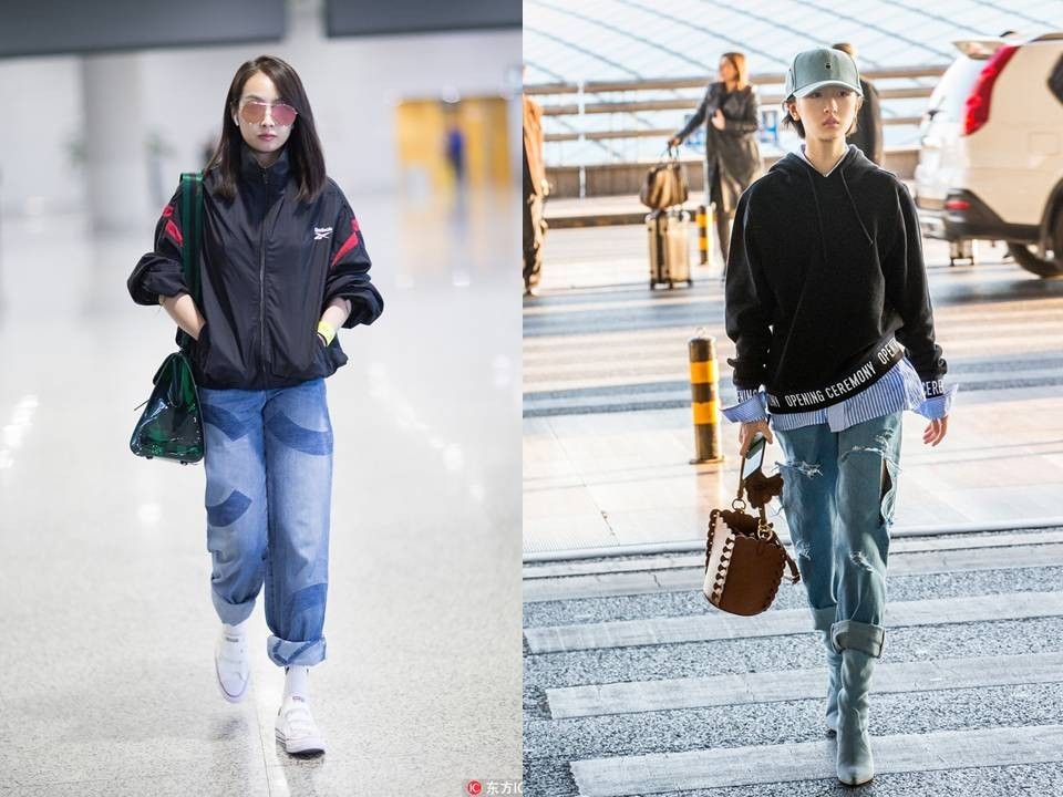 流量们小花们能在机场穿点凡人的衣服吗？能！