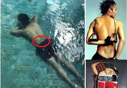 谢霆锋晒泳照文身才是亮点 那是对王菲爱的印记