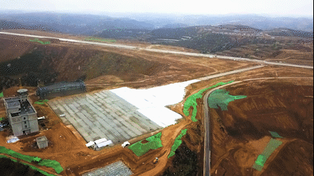 庆阳华池通用机场施工现场航拍图.