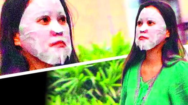 伊能静踩人字拖敷面膜上街 这画面一言难尽(组图)