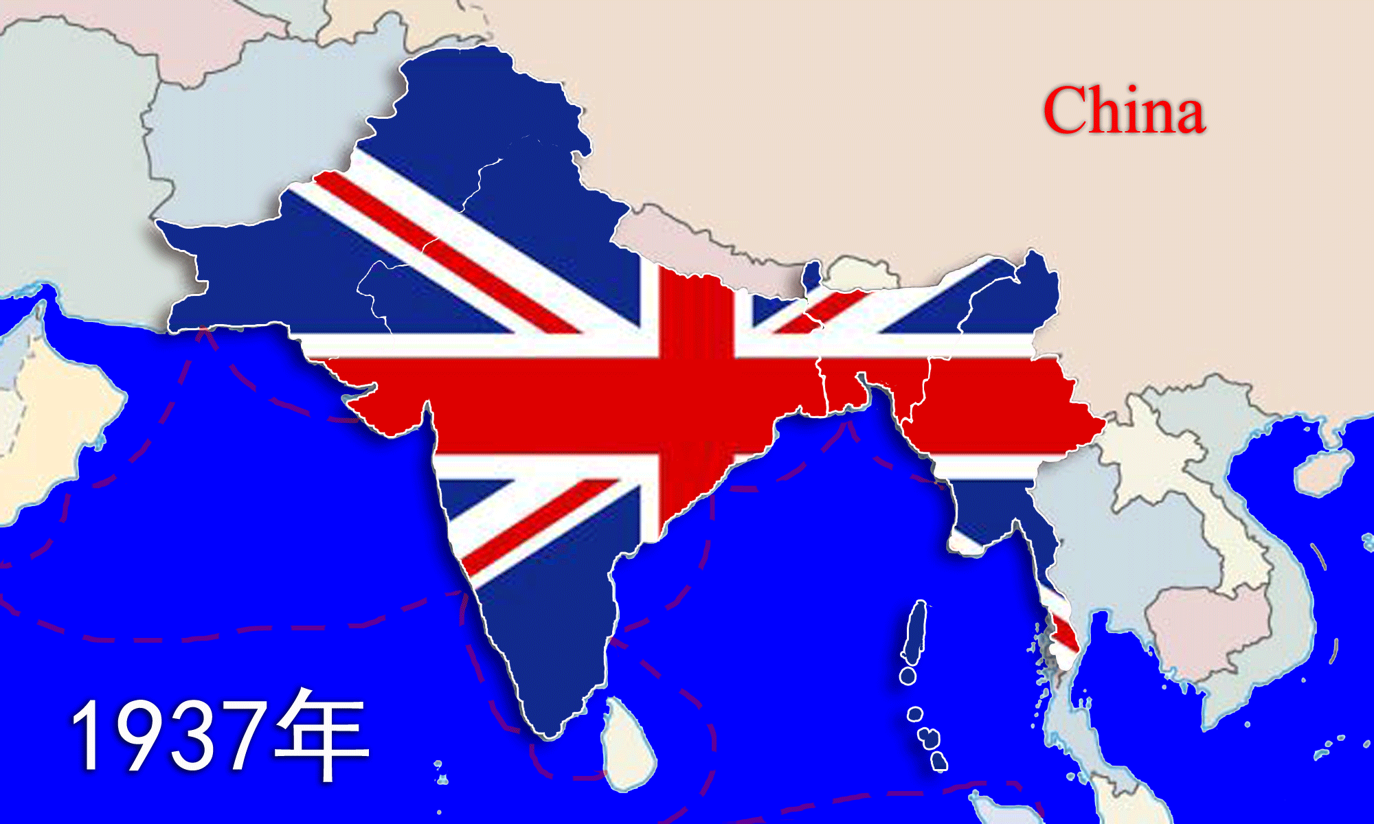 动态图解英属印度印度近300万平方公里的国土从何而来