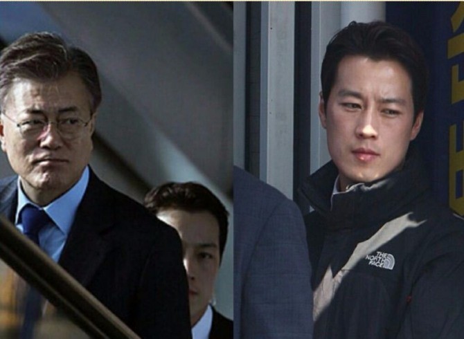 文在寅保镖爆红 与总统并称青瓦台F4(组图)