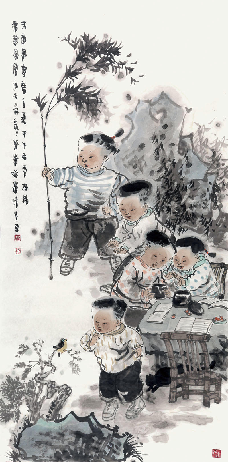 儿童节,中国画,人物画,童年,文化