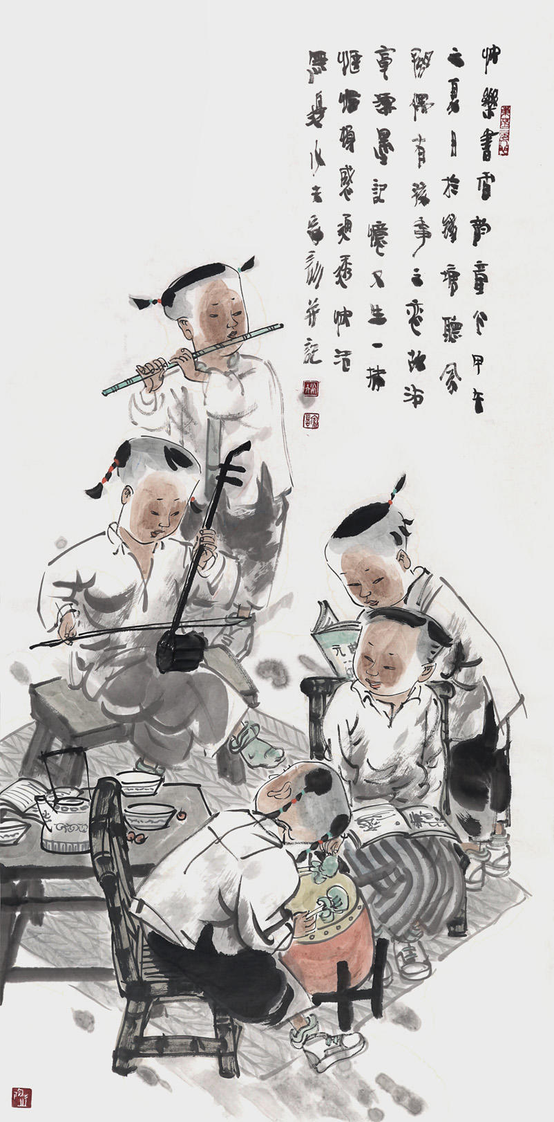 儿童节,中国画,人物画,童年,文化