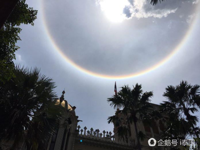 泰国惊现天象奇观 天空高挂双层圆七色彩虹日晕 异常悦目（组图） - 3