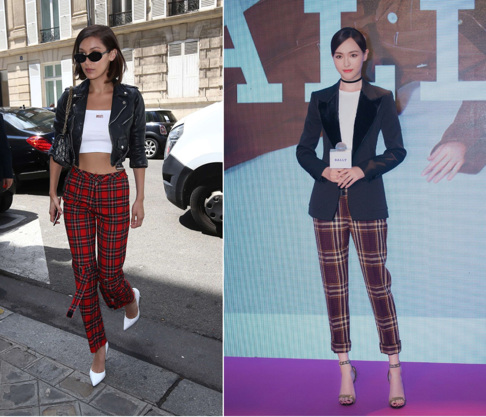 杨幂的格子显胖,刘诗诗的显老?今年穿桌布最时