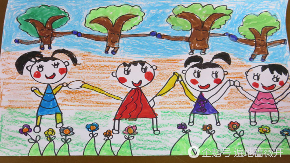 幼儿园中班创艺随手画儿童画彩笔画卡通画 孩子们的想象力真奇特
