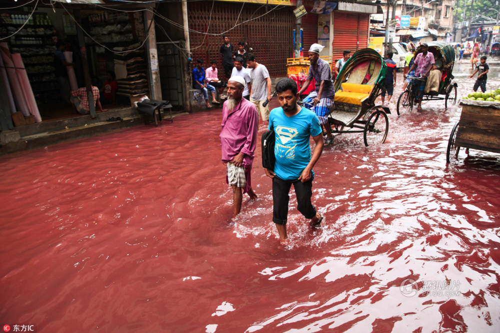 孟加拉国工业污染严重 街头暴雨过后“组图”（组图） - 2