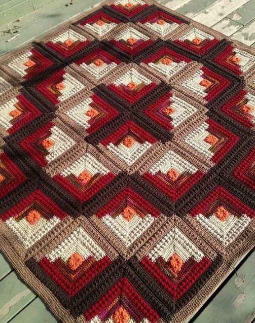 学会钩六角花片,家里被子毯子再也不缺了,超美