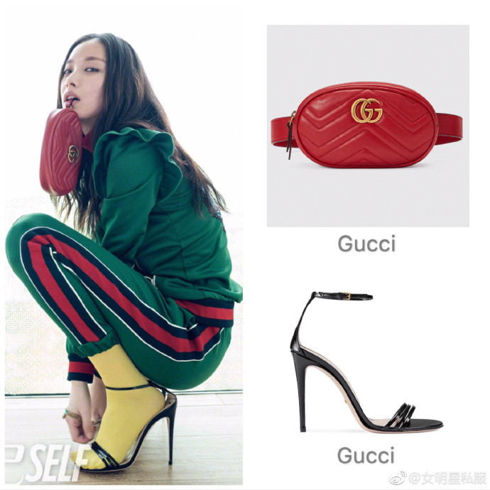 背GUCCI腰包耍帅,168的杨幂居然败给了156的