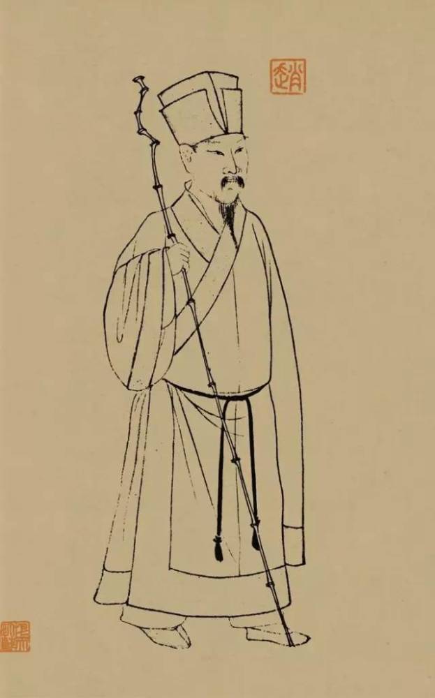 苏东坡画像  赵孟 