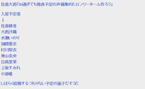 已有9人報名？佐倉綾音提議成立「聲優孤獨之家」 