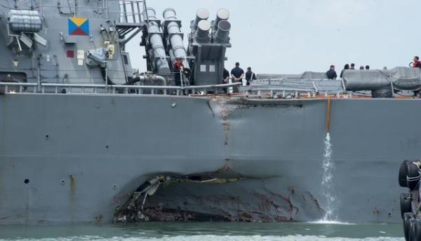 美海军：已找到麦凯恩号导弹驱逐舰部分失踪水兵遗体