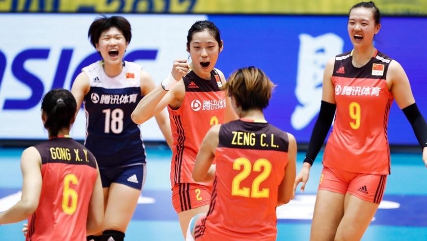 中国女排在2017年女排大冠军杯比赛中