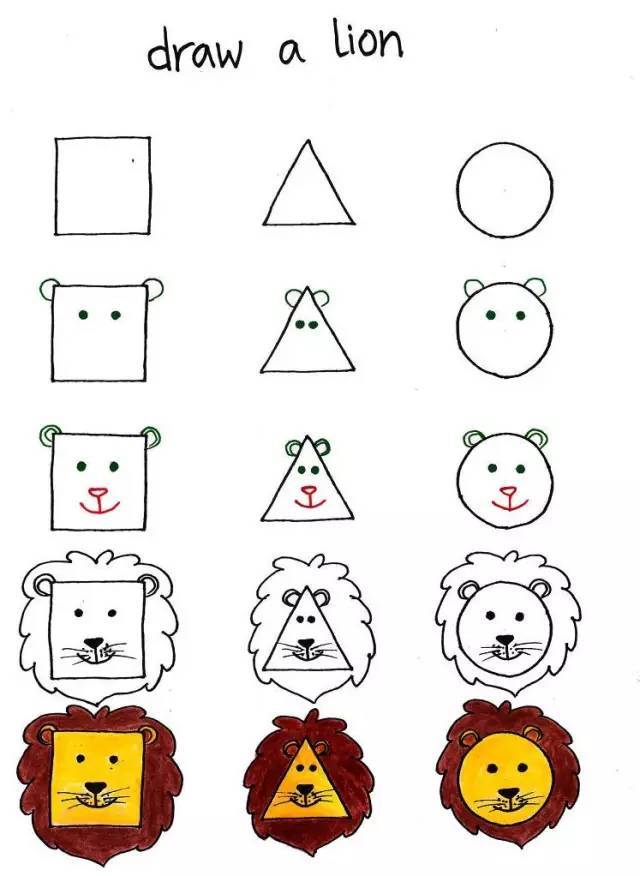 有一种爸爸叫,用正方形三角形画出整个动物园,你家有吗?