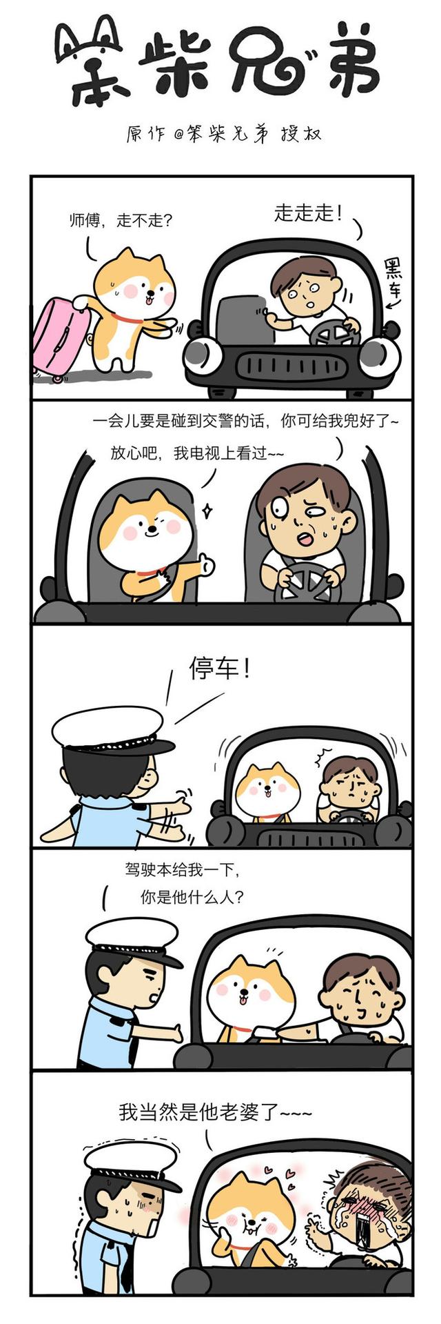 搞笑漫画:坐黑车被要求停车检查!你是他什么人?是他老婆么?
