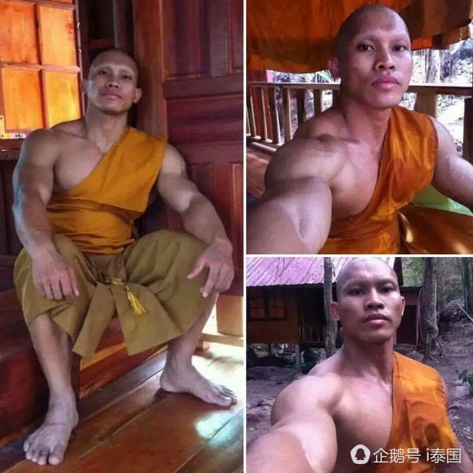 泰国肌肉男僧侣晒照蹿红网络 被质疑举重来修行？（组图） - 1