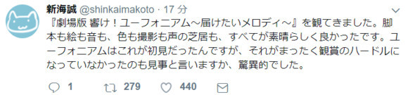 商业互吹！新海诚盛赞“京吹”剧场版
