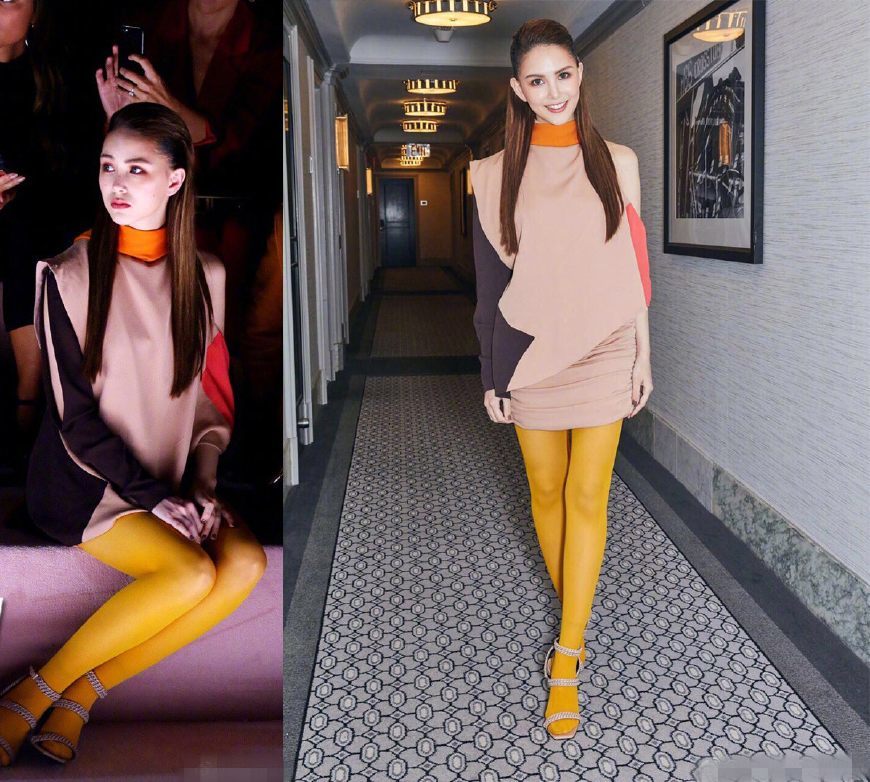 昆凌时装周的 丑 袜子,迪丽热巴穿着拍大片,果然