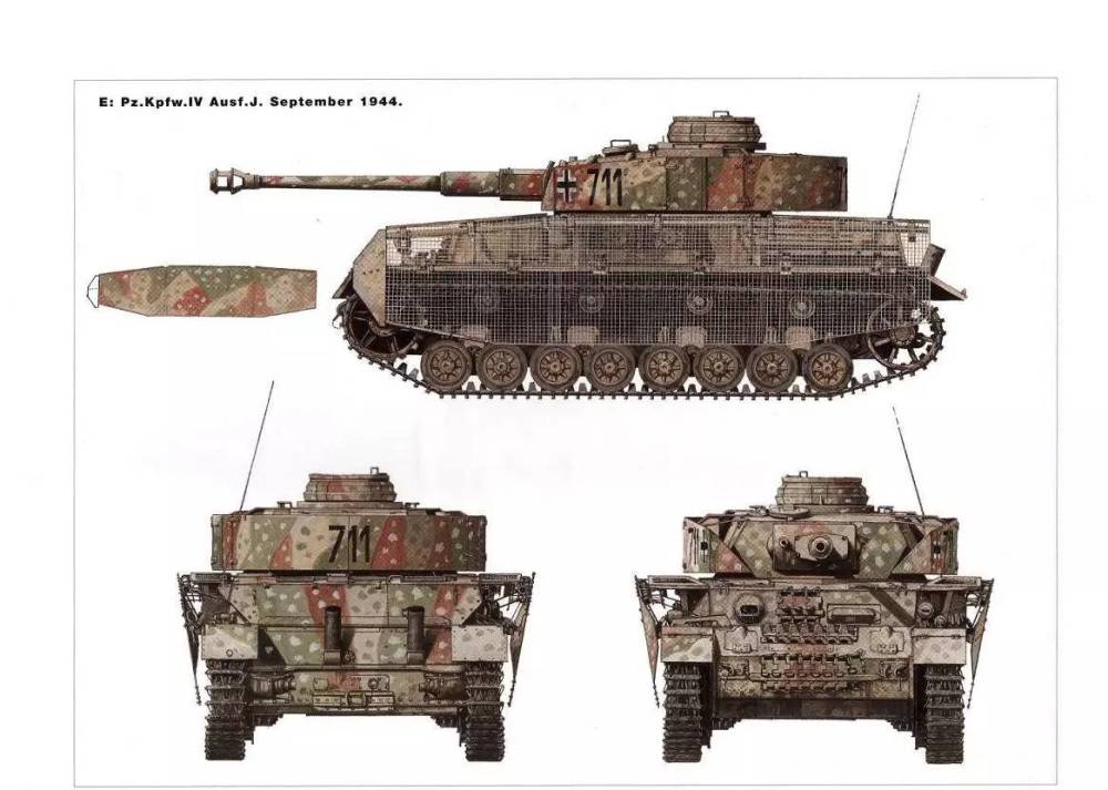 1944年9月的德军4号坦克j型,这种迷彩极富特色