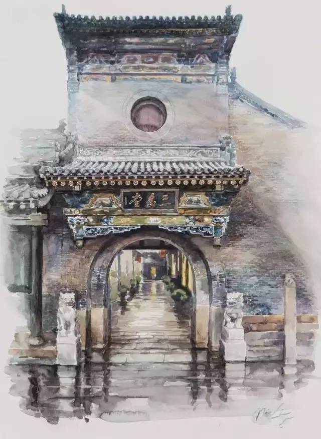 美国,曹家大院,画家,三多堂,鼓楼,水彩