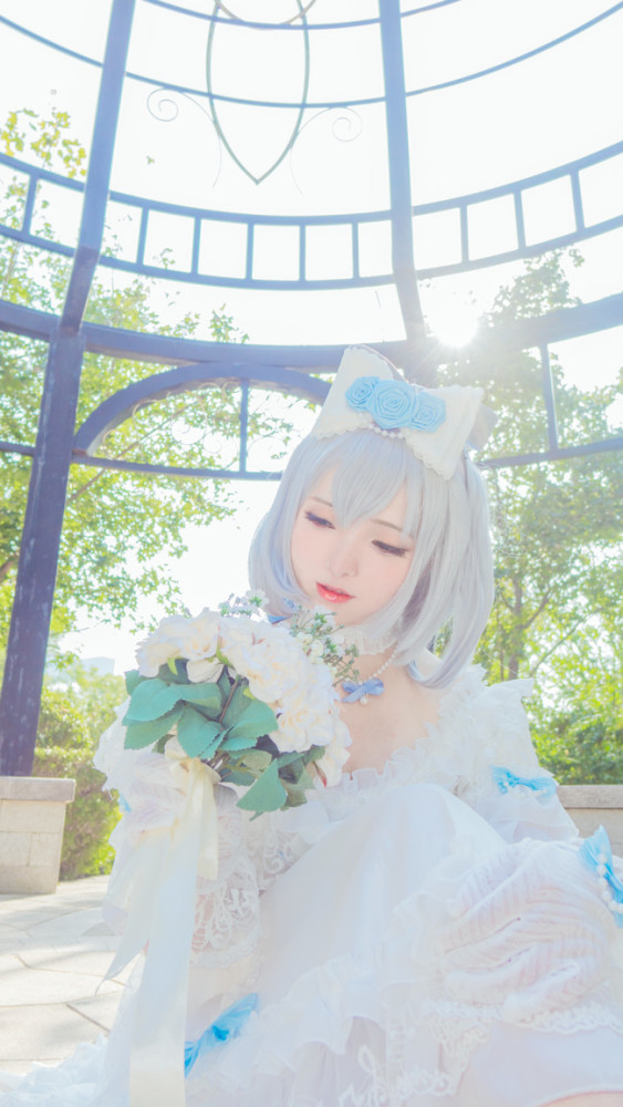 cosplay洛天依花嫁,cosplay腐团儿 洛天依cos花嫁:没有了中国结的洛天依,依旧清纯可爱