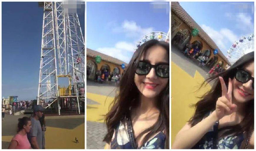 男朋友视角下的王珞丹清新自然,迪丽热巴海边