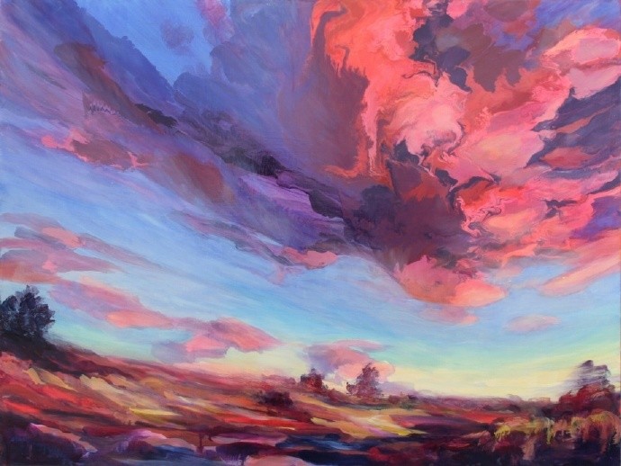 水彩画作欣赏——浩瀚的天空