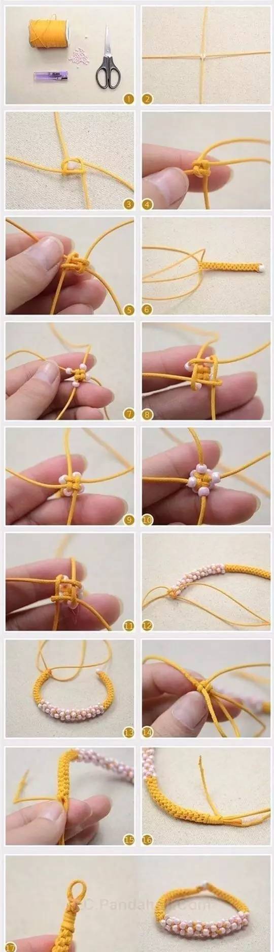一款漂亮的米珠手链编织教程