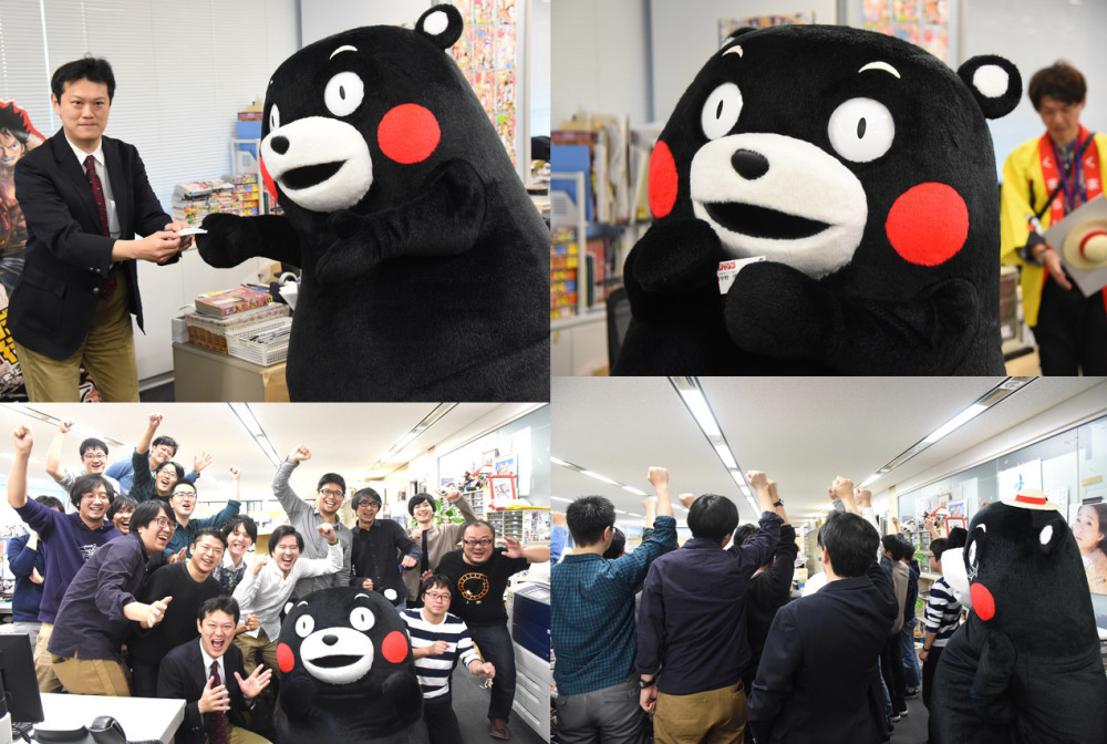 熊本熊拜访JUMP编辑部 《航海王》将继续支持熊本复兴