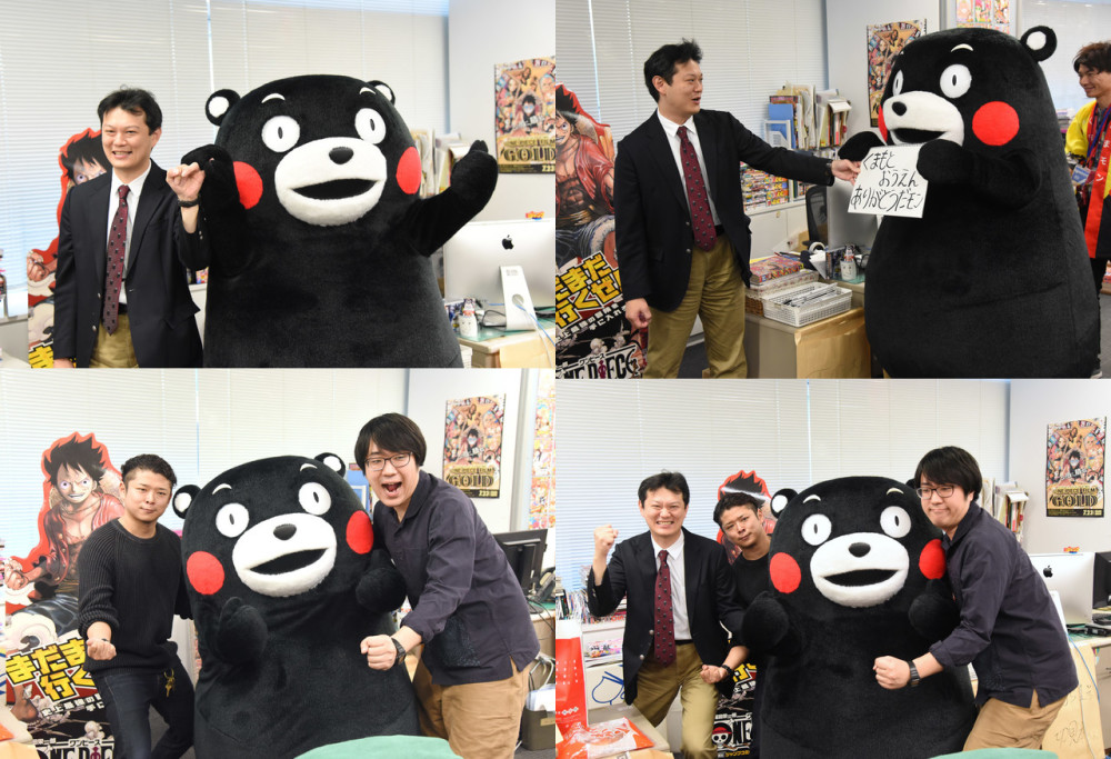 熊本熊拜访JUMP编辑部 《航海王》将继续支持熊本复兴