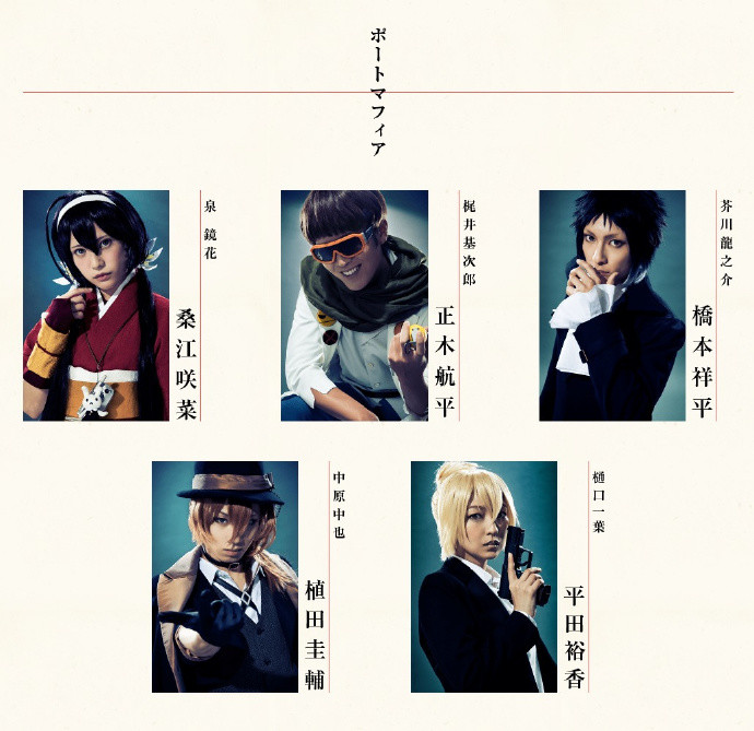 13位名人出场 《文豪野犬》舞台剧演员定妆照公开