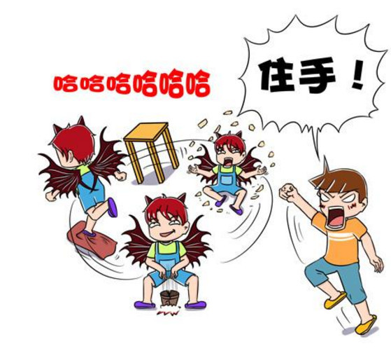 搞笑漫画:怎样对付调皮捣蛋熊孩子,其实只要一招就够了